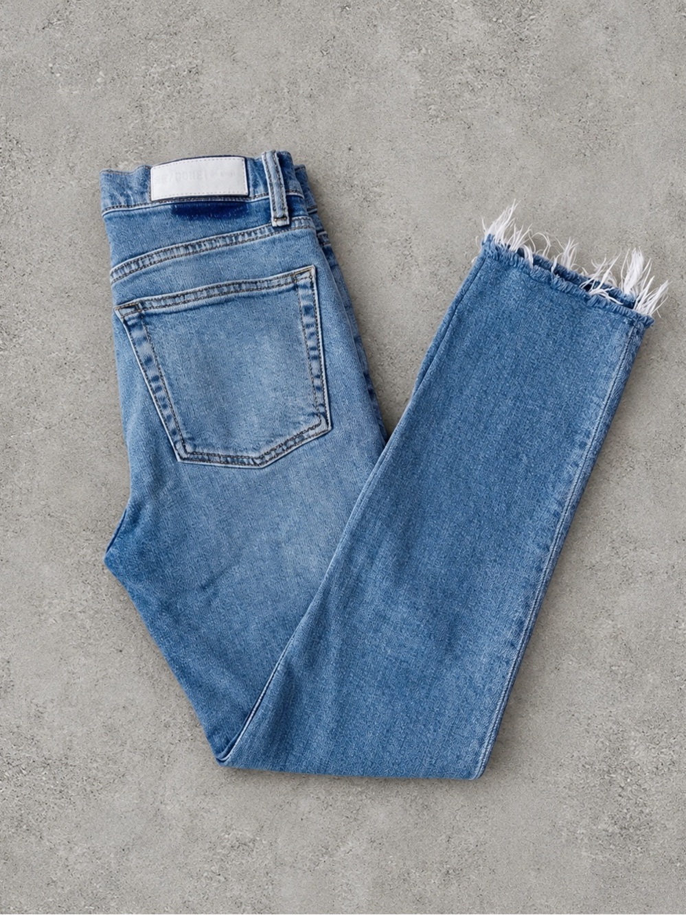 Re/Done Originals Women Blue High Rise Crop Premium Jeans US25 Classic Minimal